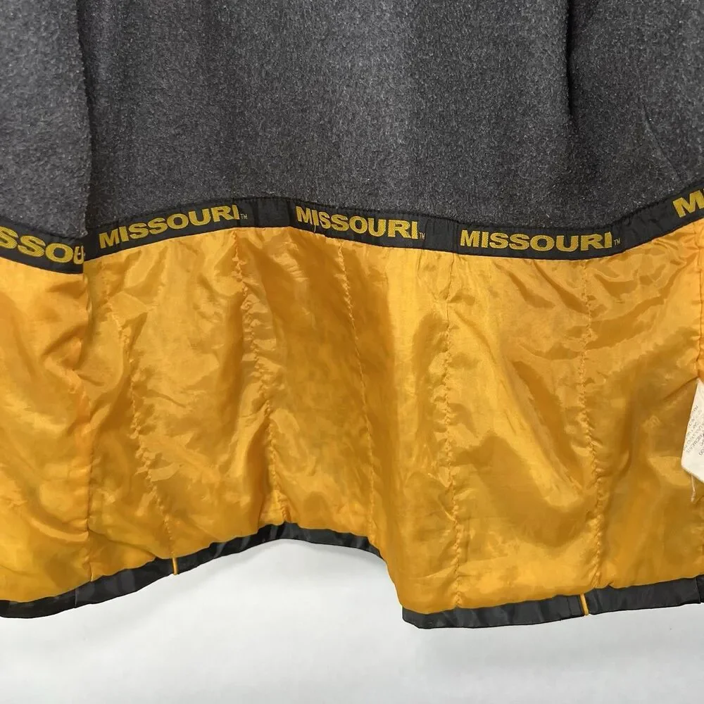 Missouri Tigers Full Zip Hooded Vinyl Jacket Youth Boys Large 12-14 Black Essex